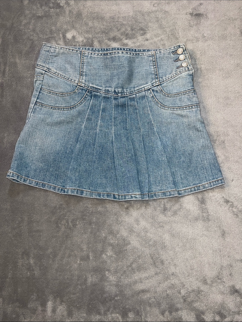 GAP Light Blue Denim Pleated Mini Skirt